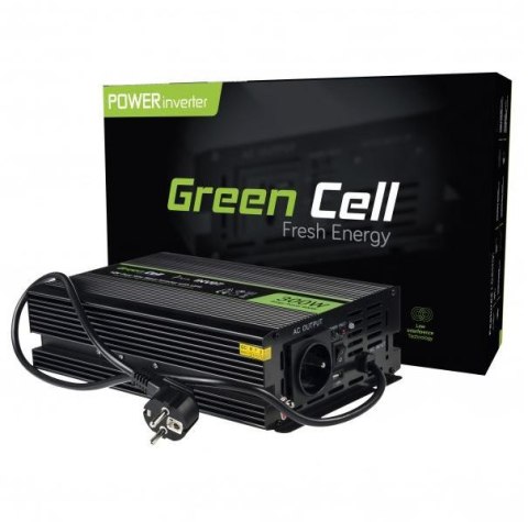 ZESTAW PRZETWORNICA Green Cell 12V->230V 300W/600W CZYSTY SINUS + AKUMULATOR AGM GreenCell 12V 100Ah