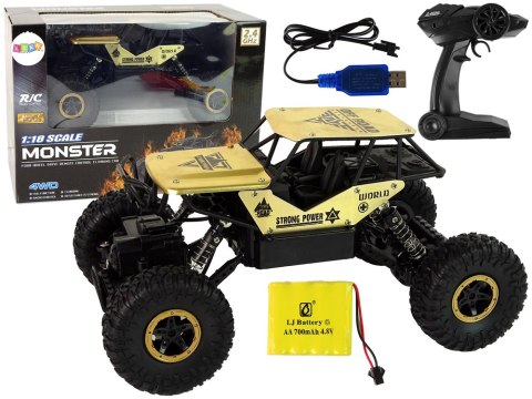 Auto RC Wysokie Koła 1:18 Plastikowe Czarne Złote