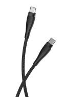 Maxlife kabel MXUC-08 USB-C - USB-C 1,0 m 60W czarny nylonowy