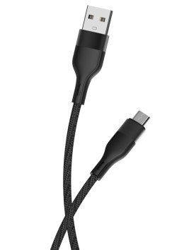 Maxlife kabel MXUC-07 USB - microUSB 1,0 m 2,4A czarny nylonowy