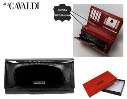 Duży, lakierowany portfel damski ze skóry naturalnej i ekologicznej — 4U Cavaldi