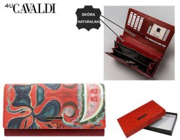 Wzorzysty portfel damski ze skóry naturalnej i ekologicznej — 4U Cavaldi