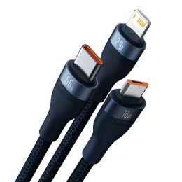 KABEL BASEUS 3IN1 FLASH SERIES 66W 1.2M USB-C/MICRO/LIGHTNING BLUE