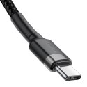 KABEL BASEUS CAFULE PD2.0 60W TYPE-C/C (20V 3A) 2M GRAY/BLACK, POWER DELIVERY