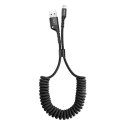 KABEL BASEUS SPRĘŻYNOWY USB/LIGHTNING 1M 2A CZARNY/BLACK