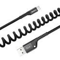 KABEL BASEUS SPRĘŻYNOWY USB/LIGHTNING 1M 2A CZARNY/BLACK