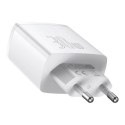 ŁAD SIEC BASEUS COMPACT QC 2xUSB/USB-C PD 3A 30W BIAŁA/WHITE