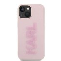 Etui Karl Lagerfeld KLHCP15S3DMBKCP do iPhone 15 6.1" różowy/pink hardcase 3D Rubber Glitter Logo