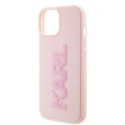 Etui Karl Lagerfeld KLHCP15S3DMBKCP do iPhone 15 6.1" różowy/pink hardcase 3D Rubber Glitter Logo