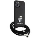 Etui Karl Lagerfeld KLHCP15SSAKCPSK do iPhone 15 6.1" hardcase czarny/black Crossbody Saffiano Metal Pin Karl & Choupette