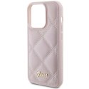 Etui Guess GUHCP15XPSQSQSP do iPhone 15 Pro Max 6.7" różowy/pink hardcase Quilted Metal Logo