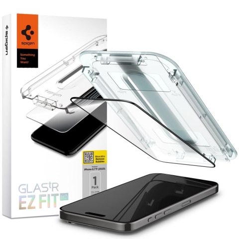 Spigen szkło hartowane GLAS.TR "EZ FIT" FC do iPhone 15 Pro 6,1" czarna