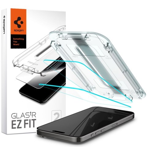 Spigen szkło hartowane GLAS.TR "EZ FIT" 2-PACK do iPhone 15 Pro 6,1" Clear