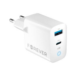 Forever ładowarka sieciowa GaN PD QC TC-06-45AC 1x USB-C 1x USB 45W biała