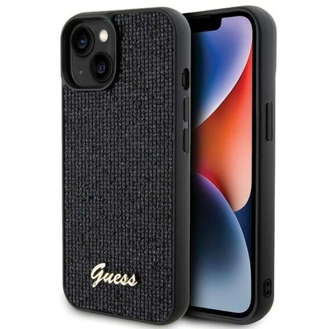 Oryginalne Etui GUESS Hardcase GUHCP15SPMSDGSK do iPhone 15 (Disco Script Metal / czarny)