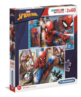 Puzzle 2 x 60 elementów Super Kolor Spider-Man