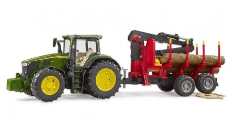 Traktor John Deere 7R 350 z przyczepą leśną