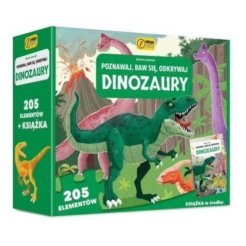 Puzzle 205 elementów Dinozaury. Poznawaj, baw się, odkrywaj