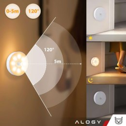 Lampka lampa LED czujnik ruchu zmierzchu nocna Alogy Sensor Light Bezprzewodowa oświetlenie meblowe Światło ciepłe 3000k