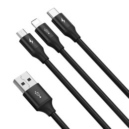 KABEL BASEUS RAPID 3IN1 1.2M MICRO USB/ USB-C/LIGHTNING BLACK