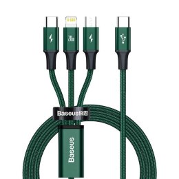 KABEL BASEUS RAPID SERIES 3W1 20W 1.5M MICRO USB/USB-C/LIGHTNING GREEN