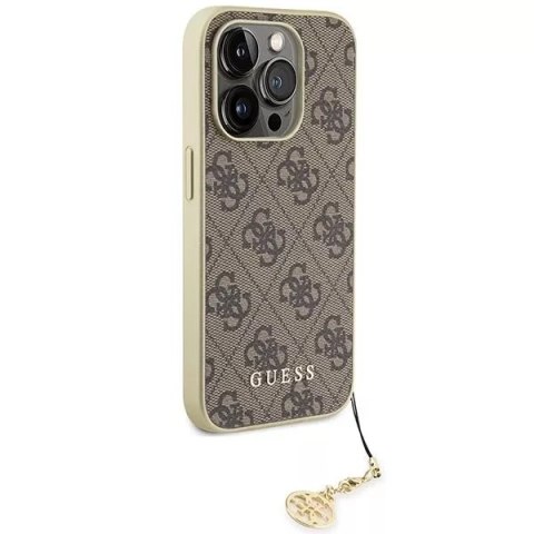 Etui Guess GUHCP15XGF4GBR do iPhone 15 Pro Max 6.7" brązowy/brown hardcase 4G Charms Collection