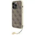 Etui Guess GUHCP15XGF4GBR do iPhone 15 Pro Max 6.7" brązowy/brown hardcase 4G Charms Collection