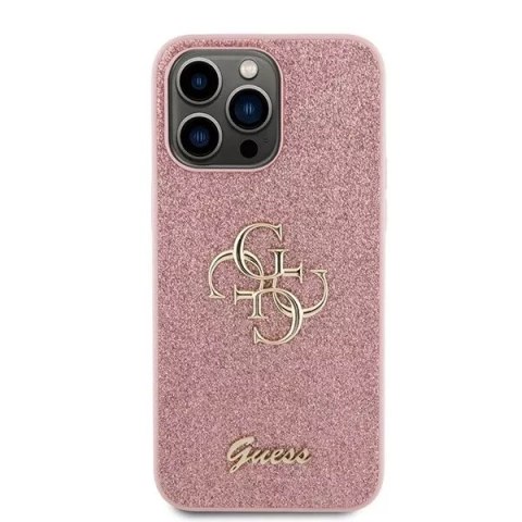 Etui Guess GUHCP15XHG4SGP do iPhone 15 Pro Max 6.7" różowy/pink hardcase Glitter Script Big 4G
