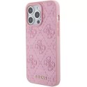 Etui Guess GUHCP15XP4EPMP do iPhone 15 Pro Max 6.7" różowy/pink hardcase Leather 4G Stamped