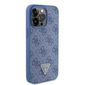 Etui Guess GUHCP15XP4TDPB do iPhone 15 Pro Max 6.7" niebieski/blue hardcase Leather 4G Triangle Strass