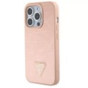 Etui Guess GUHCP15XPCRTHCP do iPhone 15 Pro Max różowy/pink hardcase Croco Triangle Metal Logo