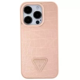 Etui Guess GUHCP15XPCRTHCP do iPhone 15 Pro Max różowy/pink hardcase Croco Triangle Metal Logo