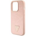 Etui Guess GUHCP15XPCRTHCP do iPhone 15 Pro Max różowy/pink hardcase Croco Triangle Metal Logo