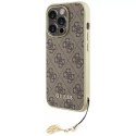 Etui Guess GUHCP15LGF4GBR do iPhone 15 Pro 6.1" brązowy/brown hardcase 4G Charms Collection