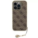 Etui Guess GUHCP15LGF4GBR do iPhone 15 Pro 6.1" brązowy/brown hardcase 4G Charms Collection