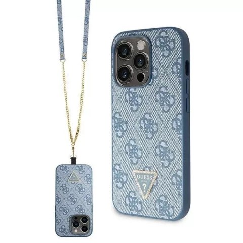 Etui Guess GUHCP15LP4TDSCPB do iPhone 15 Pro 6.1" niebieski/blue hardcase Crossbody 4G Metal Logo