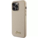 Etui Guess GUHCP15LPGMCSD do iPhone 15 Pro 6.1" złoty/light gold hardcase Glitter Glossy Script