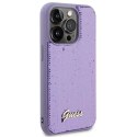 Etui Guess GUHCP15LPSFDGSU do iPhone 15 Pro 6.1" fioletowy/purple hardcase Sequin Script Metal