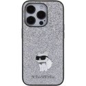 Etui Karl Lagerfeld KLHCP15XGCNPSG do iPhone 15 Pro Max 6.7" srebrny/silver hardcase Fixed Glitter Choupette Logo Metal Pin