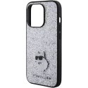 Etui Karl Lagerfeld KLHCP15XGCNPSG do iPhone 15 Pro Max 6.7" srebrny/silver hardcase Fixed Glitter Choupette Logo Metal Pin