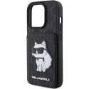 Etui Karl Lagerfeld KLHCP15XSAKCNSCK do iPhone 15 Pro Max 6.7" czarny/black hardcase Saffiano Cardslots and Stand Monogram Choup