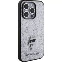 Etui Karl Lagerfeld KLHCP15LGCNPSG do iPhone 15 Pro 6.1" srebrny/silver hardcase Fixed Glitter Choupette Logo Metal Pin