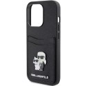 Etui Karl Lagerfeld KLHCP15LSAPKCNPK do iPhone 15 Pro 6.1" czarny/black hardcase Saffiano Cardslot Karl&Choupette Metal Pin