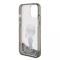 Etui Karl Lagerfeld KLHCP15SLKKNSK do iPhone 15 6.1" transparent hardcase Liquid Glitter Ikonik