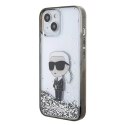 Etui Karl Lagerfeld KLHCP15SLKKNSK do iPhone 15 6.1" transparent hardcase Liquid Glitter Ikonik