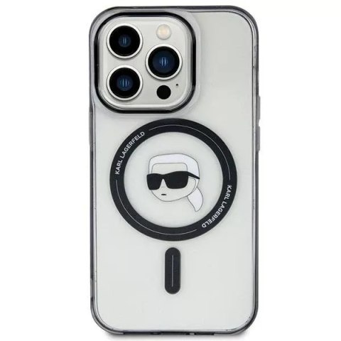 Etui Karl Lagerfeld KLHMP15SHKHNOTK do iPhone 15 6.1" transparent hardcase IML Karl`s Head MagSafe