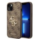 Etui Guess GUHCP15S4GMGBR do iPhone 15 6.1" brązowy/brown hardcase 4G Big Metal Logo