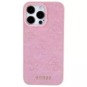 Etui Guess GUHCP15SP4EPMP do iPhone 15 6.1" różowy/pink hardcase Leather 4G Stamped