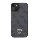 Etui Guess GUHCP15SP4TDPK do iPhone 15 6.1" czarny/black hardcase Leather 4G Diamond Triangle