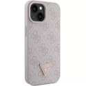 Etui Guess GUHCP15SP4TDPP do iPhone 15 6.1" różowy/pink hardcase Leather 4G Triangle Strass